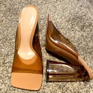 Nude/Brown Perspex Zara Heels